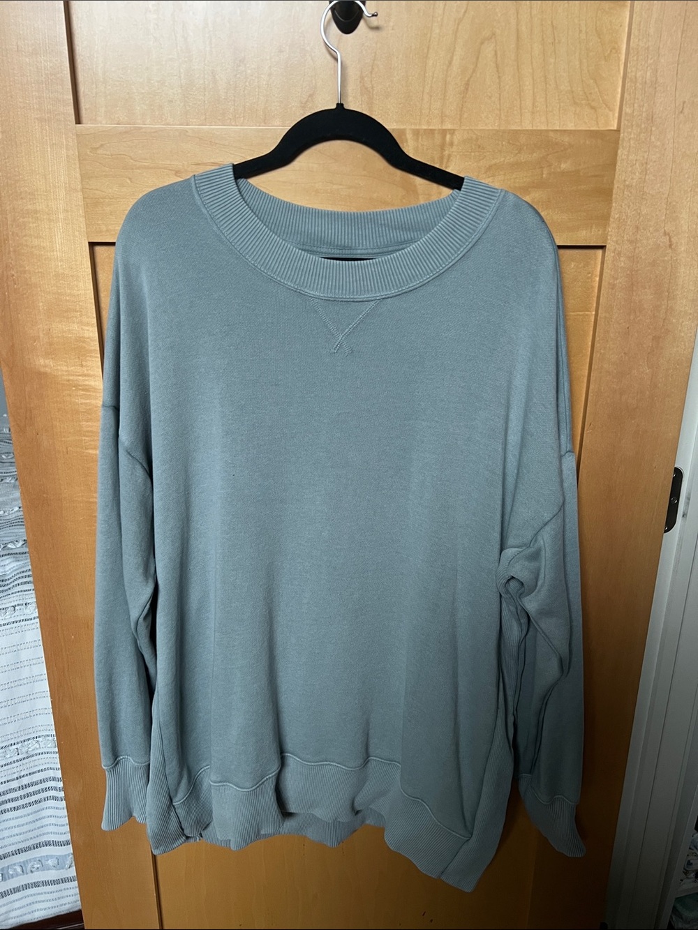 aerie Crewneck Sweatshirt in Dusty Blue - Picture 1 of 4